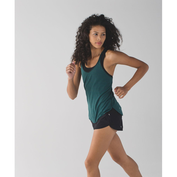 Lululemon Lightweight Racerback Double Strap Singlet Green Black NWOT - Picture 4 of 11